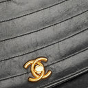 Chanel Classic Lambskin Half Moon Black Flap Bag With 24K Gold-Plated Hardware