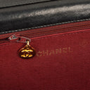 Chanel Classic Lambskin Half Moon Black Flap Bag With 24K Gold-Plated Hardware