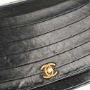 Chanel Classic Lambskin Half Moon Black Flap Bag With 24K Gold-Plated Hardware