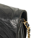 Chanel Classic Lambskin Half Moon Black Flap Bag With 24K Gold-Plated Hardware