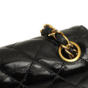 Chanel Classic Maxi Logo Full Flap Bag Black Quilted Patent Leather With 24K Gold-Plated Hardware