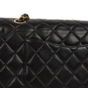 Chanel Classic Medium Double Flap Bag Black Quilted Lambskin 24K Gold-Plated Hardware