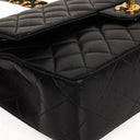 Chanel Classic Medium Double Flap Bag Black Quilted Lambskin 24K Gold-Plated Hardware