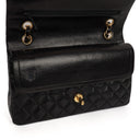 Chanel Classic Medium Double Flap Bag Black Quilted Lambskin 24K Gold-Plated Hardware