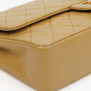 Chanel Classic Medium Double Flap Bag In Beige Quilted Lambskin And 24K Gold-Plated Hardware