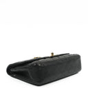 Chanel Classic Medium Double Flap Bag In Black Quilted Caviar Leather With 24K Gold-Plated Hardware