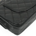 Chanel Classic Medium Double Flap Bag In Black Quilted Caviar Leather With 24K Gold-Plated Hardware