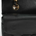Chanel Classic Medium Double Flap Bag In Black Quilted Caviar Leather With 24K Gold-Plated Hardware
