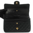 Chanel Classic Medium Double Flap Bag In Black Quilted Caviar Leather With 24K Gold-Plated Hardware