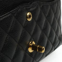 Chanel Classic Medium Double Flap Bag In Black Quilted Caviar Leather With 24K Gold-Plated Hardware