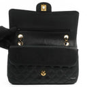 Chanel Classic Medium Double Flap Bag In Black Quilted Caviar Leather With 24K Gold-Plated Hardware
