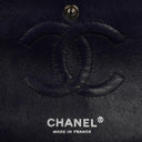 Chanel Classic Medium Double Flap Bag In Navy Quilted Caviar Leather And Silver-Tone Hardware