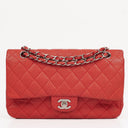 Chanel Classic Medium Perforated Red Quilted Lambskin Double Flap Bag