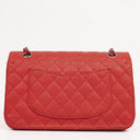 Chanel Classic Medium Perforated Red Quilted Lambskin Double Flap Bag
