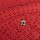Chanel Classic Medium Perforated Red Quilted Lambskin Double Flap Bag