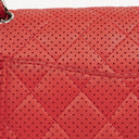 Chanel Classic Medium Perforated Red Quilted Lambskin Double Flap Bag