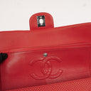 Chanel Classic Medium Perforated Red Quilted Lambskin Double Flap Bag