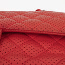 Chanel Classic Medium Perforated Red Quilted Lambskin Double Flap Bag