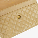 Chanel Classic Medium Single Flap Bag Beige Quilted Leather With Gold & Silver Tone Combo Hardware
