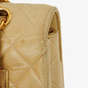 Chanel Classic Medium Single Flap Bag Beige Quilted Leather With Gold & Silver Tone Combo Hardware