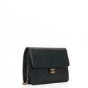 Chanel Classic Medium Single Flap Bag Black Quilted Lambskin 24K Gold-Plated Hardware