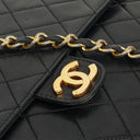 Chanel Classic Medium Single Flap Bag Black Quilted Lambskin 24K Gold-Plated Hardware
