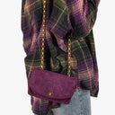 Chanel Classic Mini Diana Purple Suede Flap Bag 24K Gold-Plated Hardware