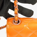Chanel Classic Mini Rectangular Single Flap Bag Orange Patent Leather