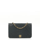 Chanel Classic Navy Quilted Lambskin Full Flap Bag With Gold-Tone Hardware
