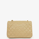 Chanel Classic Single Flap Bag Beige Quilted Lambskin With 24K Gold-Plated Hardware