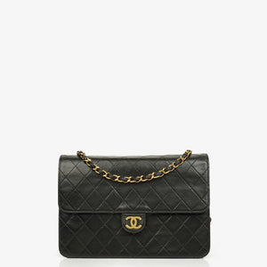 Chanel Classic Single Flap Bag Black Quilted Lambskin With 24K Gold-Plated Hardware
