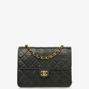 Chanel Classic Single Flap Bag Black Quilted Lambskin With 24K Gold-Plated Hardware