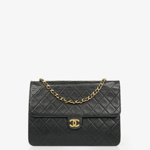 Chanel Classic Single Flap Bag Black Quilted Lambskin With 24K Gold-Plated Hardware