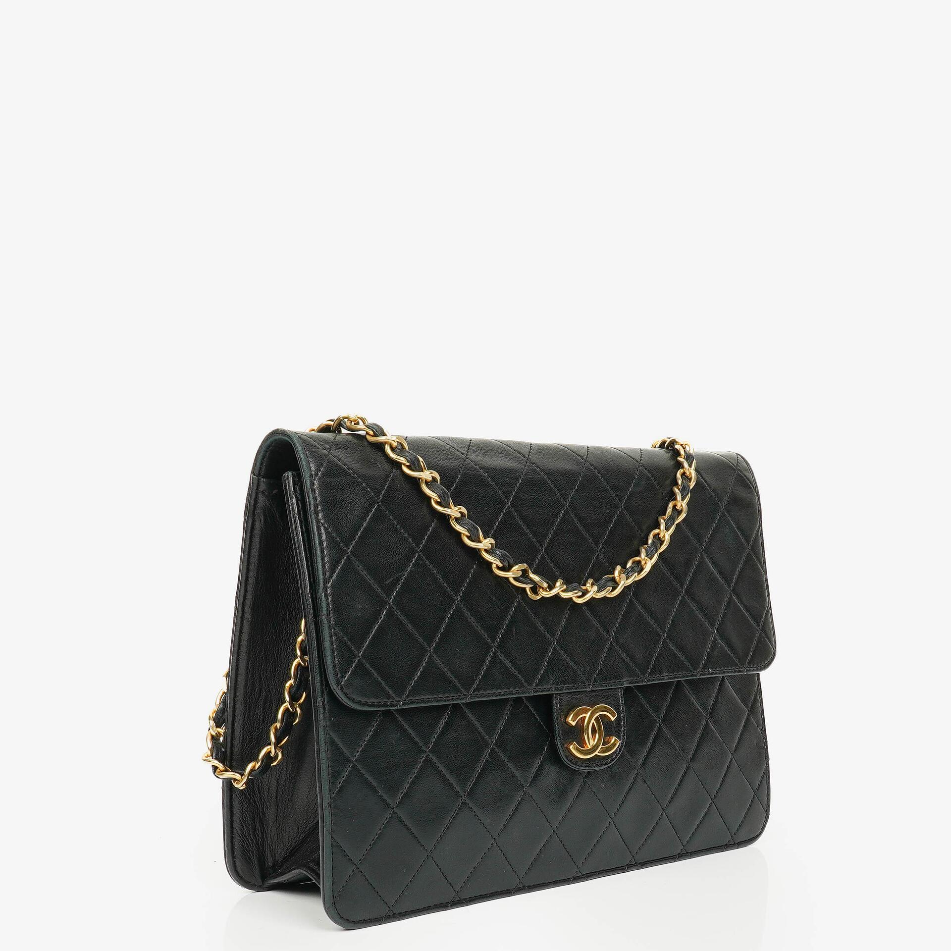Chanel Classic Single Flap Bag Black Quilted Lambskin With 24K Gold-Plated Hardware