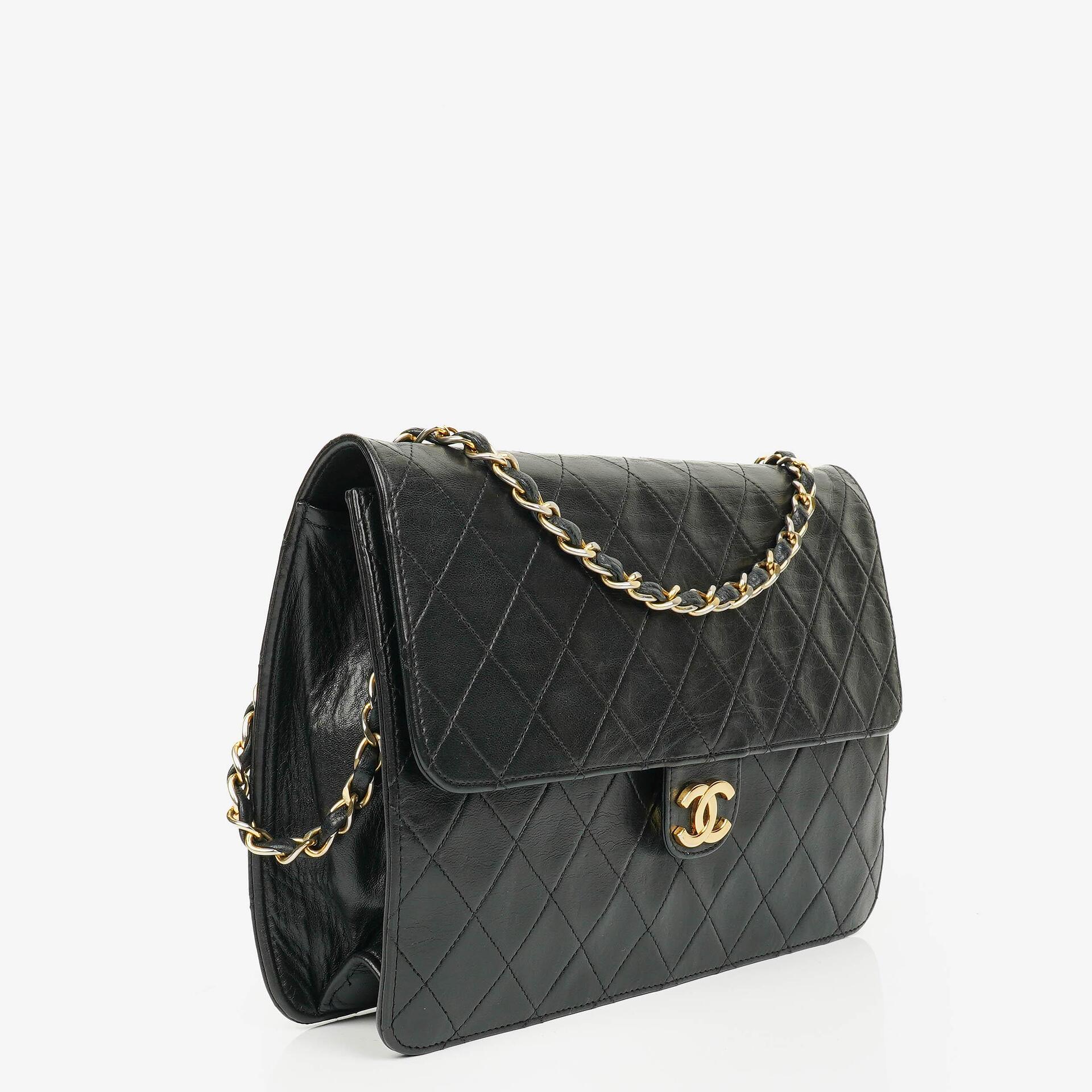 Chanel Classic Single Flap Bag Black Quilted Lambskin With 24K Gold-Plated Hardware