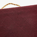 Chanel Classic Single Flap Bag Burgundy Quilted Jersey And Leather 24K Gold-Plated Hardware