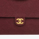 Chanel Classic Single Flap Bag Burgundy Quilted Jersey And Leather 24K Gold-Plated Hardware