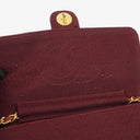 Chanel Classic Single Flap Bag Burgundy Quilted Jersey And Leather 24K Gold-Plated Hardware