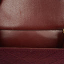Chanel Classic Single Flap Bag Burgundy Quilted Jersey And Leather 24K Gold-Plated Hardware
