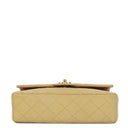 Chanel Classic Small Double Flap Bag In Beige Quilted Lambskin And 24K Gold-Plated Hardware