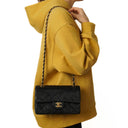 Chanel Classic Small Double Flap Bag In Black Quilted Lambskin And 24K Gold-Plated Hardware