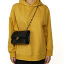 Chanel Classic Small Double Flap Bag In Black Quilted Lambskin And 24K Gold-Plated Hardware