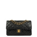 Chanel Classic Small Double Flap Bag In Black Quilted Lambskin And 24K Gold-Plated Hardware