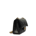 Chanel Classic Small Double Flap Bag In Black Quilted Lambskin And 24K Gold-Plated Hardware