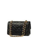 Chanel Classic Small Double Flap Bag In Black Quilted Lambskin And 24K Gold-Plated Hardware