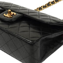 Chanel Classic Small Double Flap Bag In Black Quilted Lambskin And 24K Gold-Plated Hardware