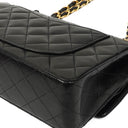 Chanel Classic Small Double Flap Bag In Black Quilted Lambskin And 24K Gold-Plated Hardware