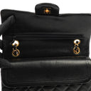 Chanel Classic Small Double Flap Bag In Black Quilted Lambskin And 24K Gold-Plated Hardware
