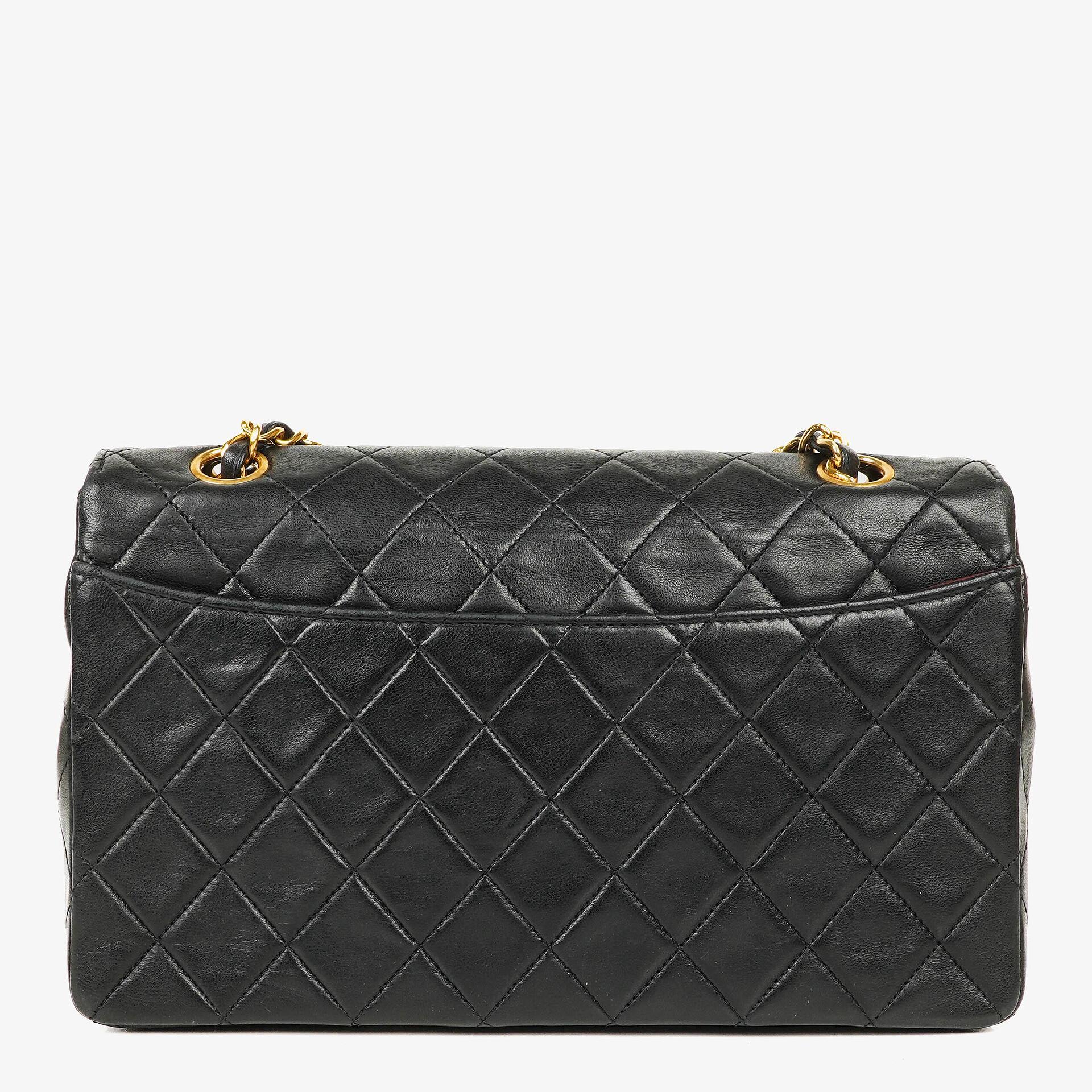 Chanel Classic Flap Bag Black Lambskin 24k Gold-Plated Hardware