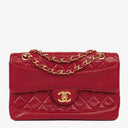 Chanel Classic Small Flap Bag Red Lambskin 24k Gold-Plated Hardware